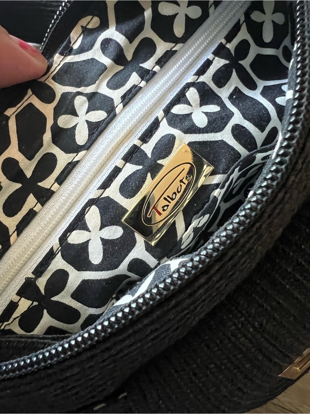 Talbots Black Straw Shoulder Bag - Picture 5 of 5